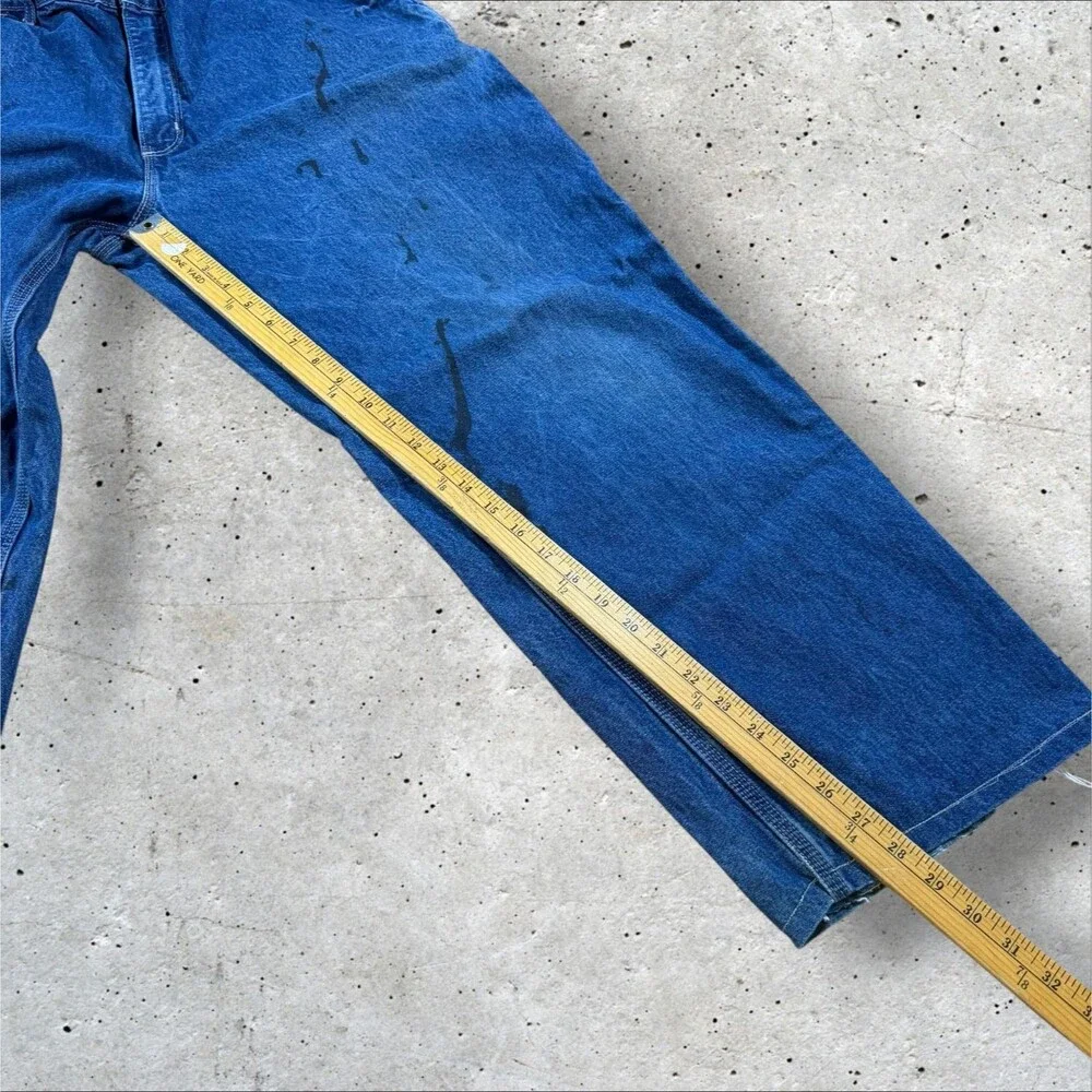 Carhartt FRB13DNM Flame Resistant Denim Jeans Men 38x32 Measure 38x30 Dungaree